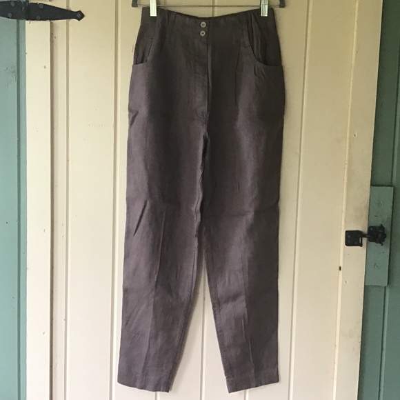 NEW notperfectlinen NPL DAMME high-waisted PANTS M chocolate - Picture 1 of 5